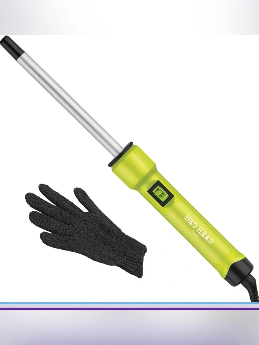 Bed Head Lime Green Curling Wand with Heat Glove